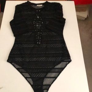 K TOO Black Mesh Bodysuit